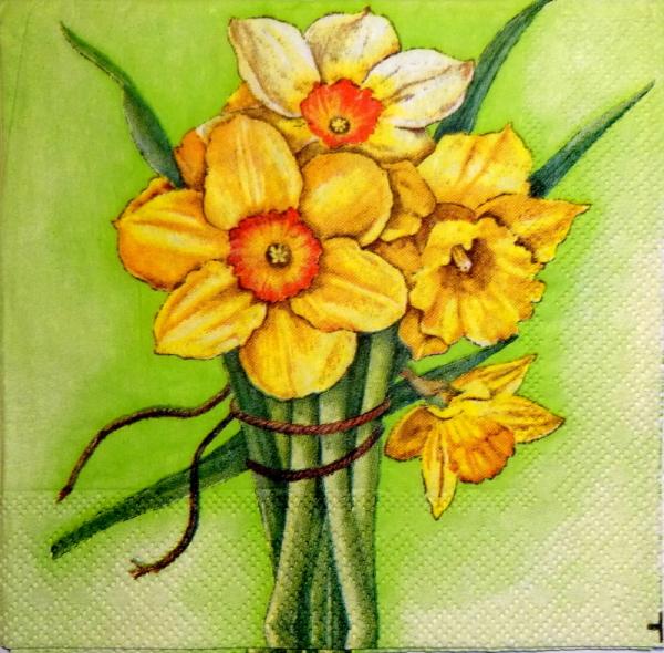 097 Narzissen - 3-lagig (grün) - Ambiente